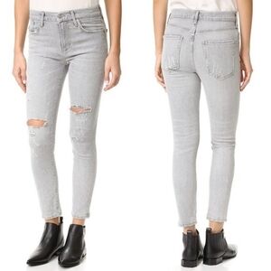AGOLDE Sophie High Rise Crop Skinny in Portland Destructed Size 26
